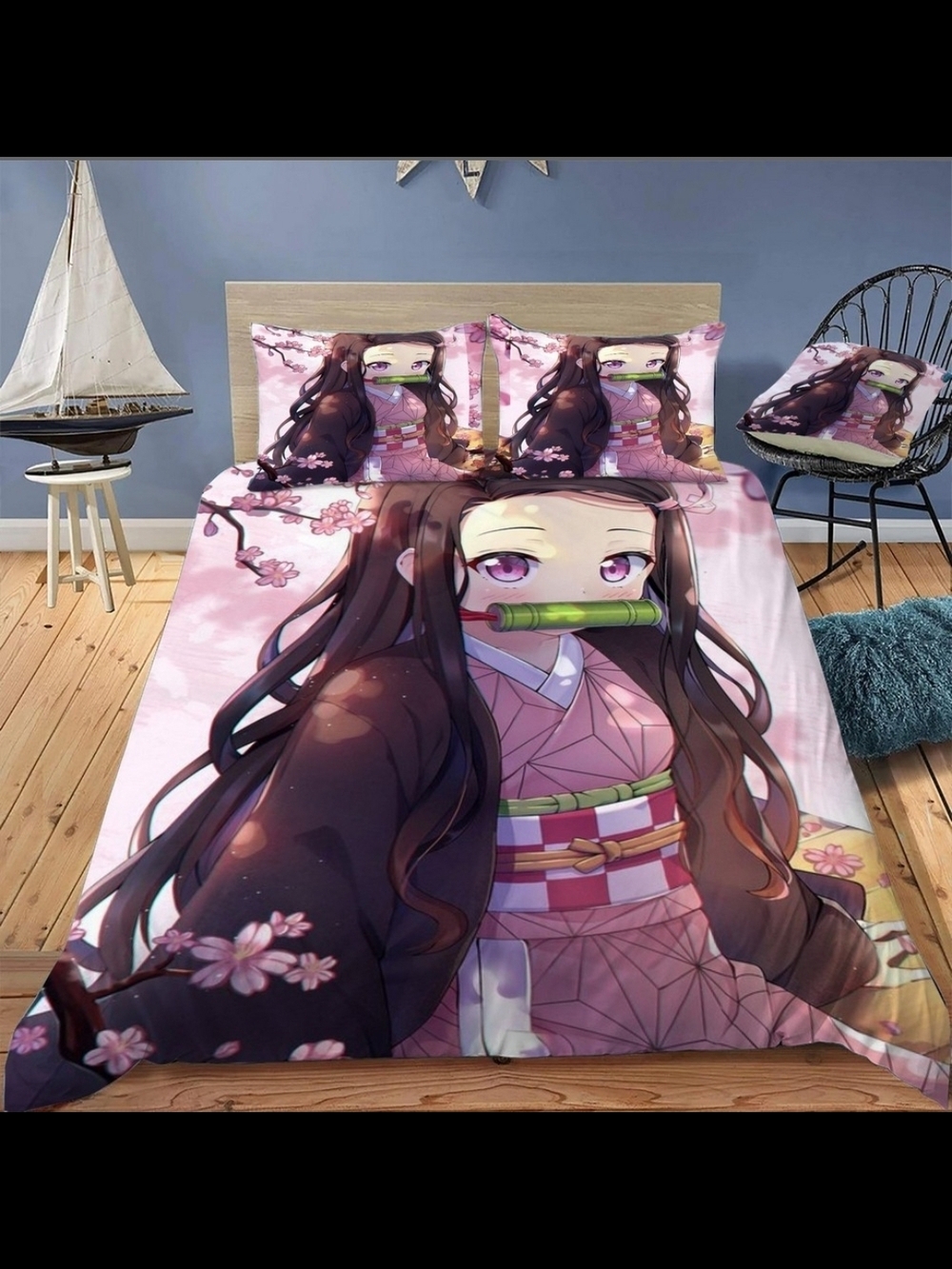 Anime Character Angry Cute Face Duvet Cover Set - Twin/Full